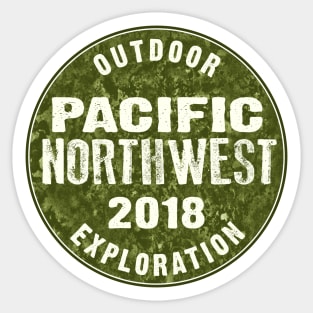 Pacific Northwest Outdoor Exploration Washington Oregon Hiking Sticker